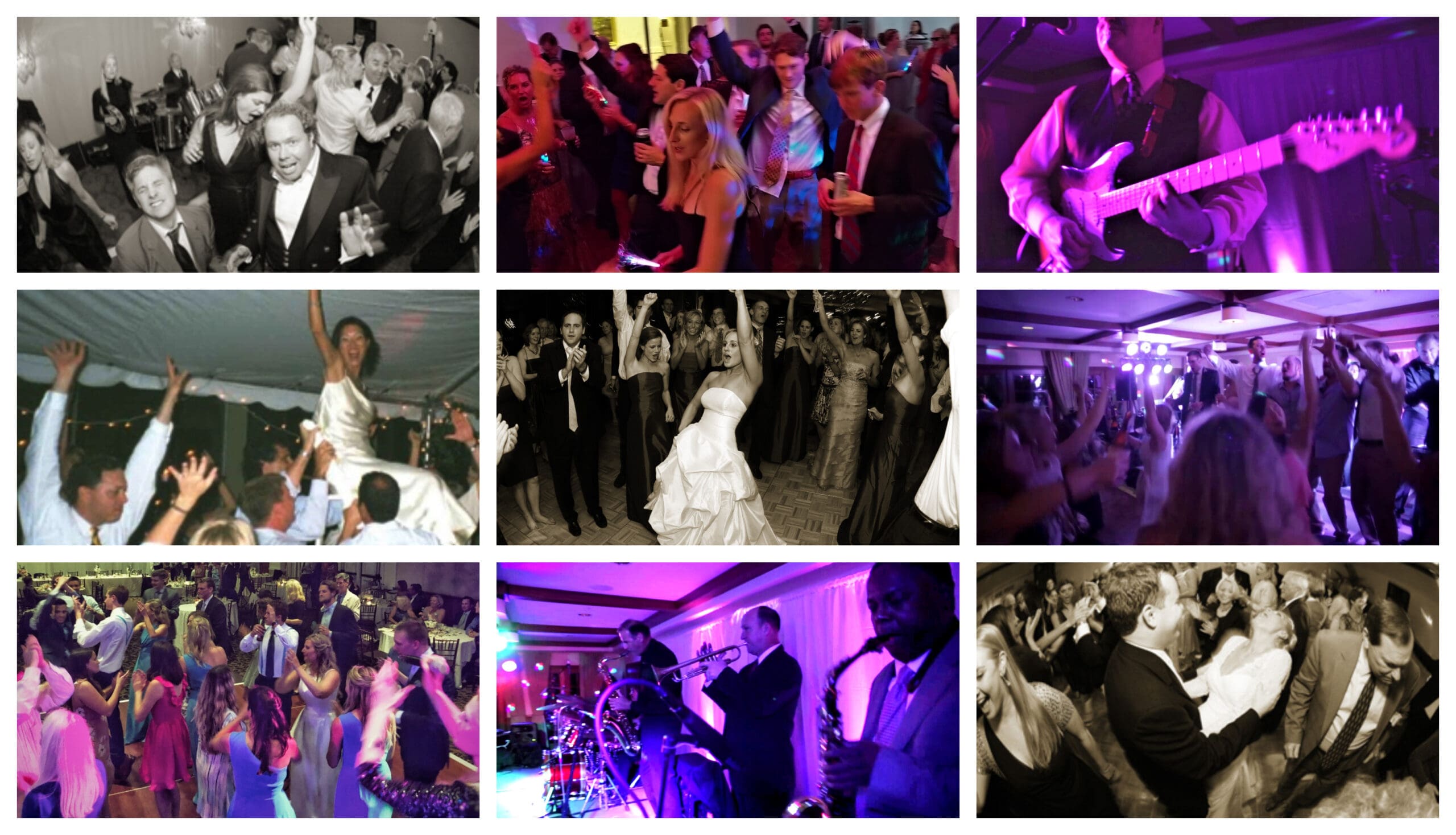 celebration collage of Faze weddings and events.